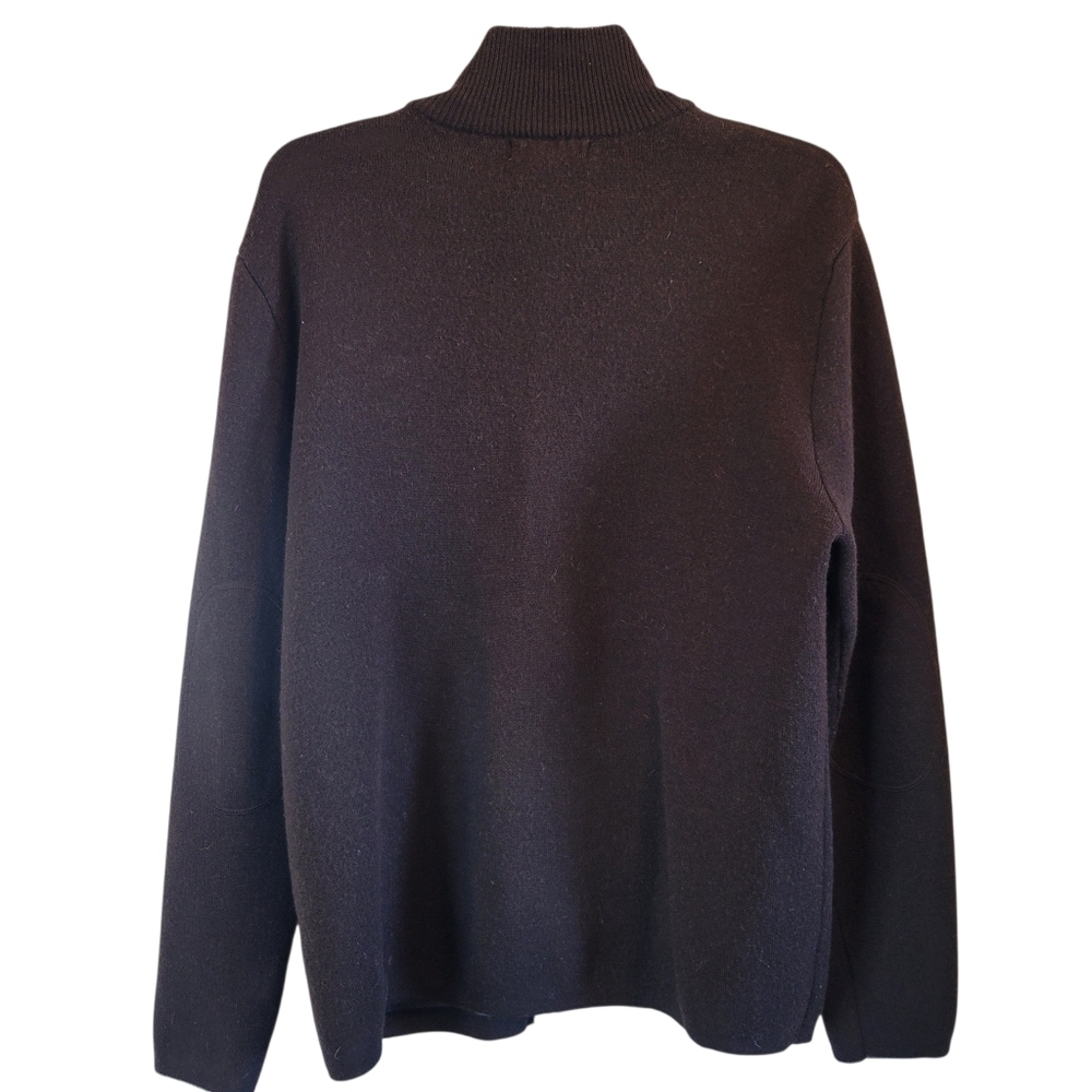 Banana Republic Brown Stretch Merino Wool Double Zip Sweater - Picture 3 of 10